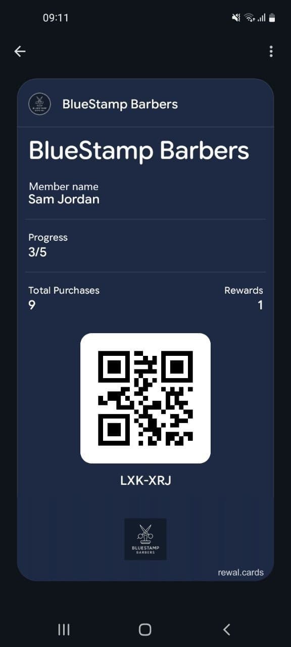 rewal.cards loyalty card in Google Pay