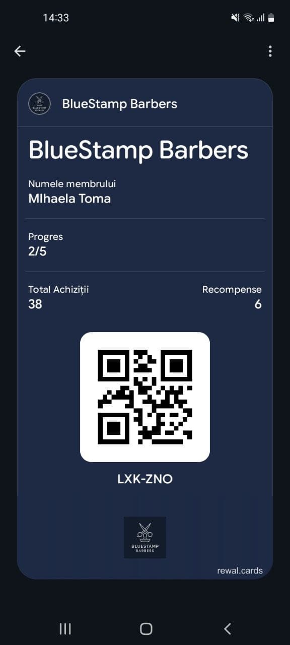 Card de loialitate rewal.cards în Google Pay