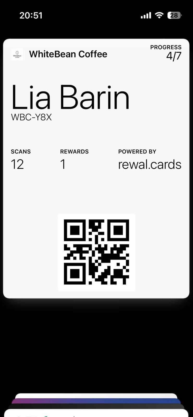 rewal.cards loyalty card in Apple Wallet